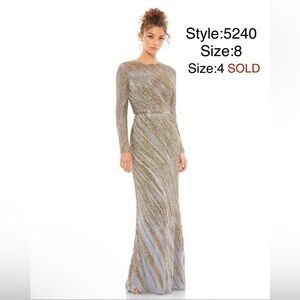 Embellished long sleeve gown